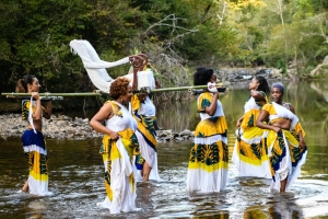 dancers in water