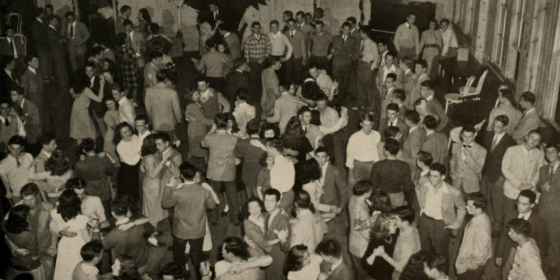 vintage photo of students dancing at the Ark